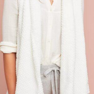 Anthropologie White Textured Sherpa Vest